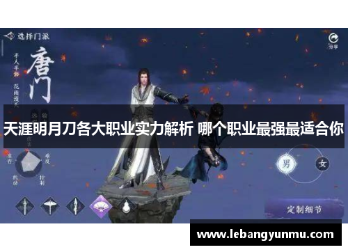 天涯明月刀各大职业实力解析 哪个职业最强最适合你
