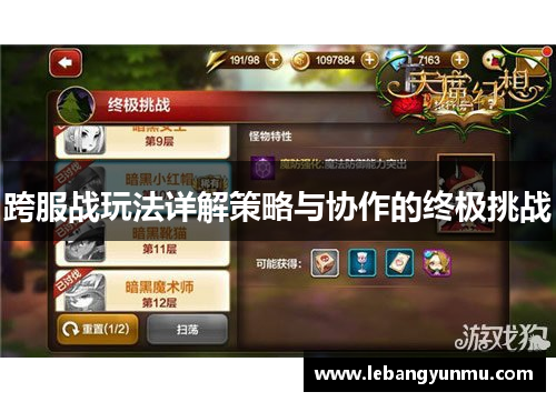 跨服战玩法详解策略与协作的终极挑战